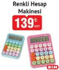 STUDİ RENKLİ HESAP MAKİNESİ